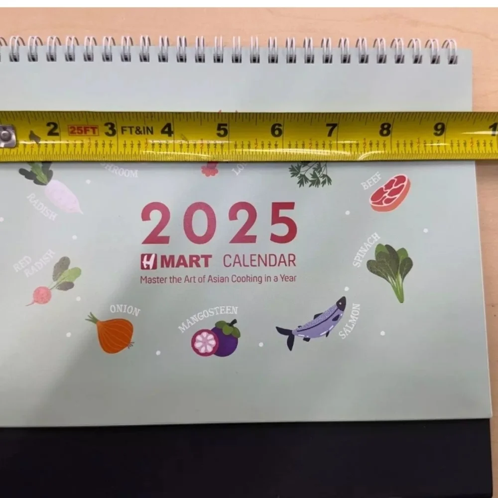 Green and Black 2025 Office Calendar with Spiral Binding
